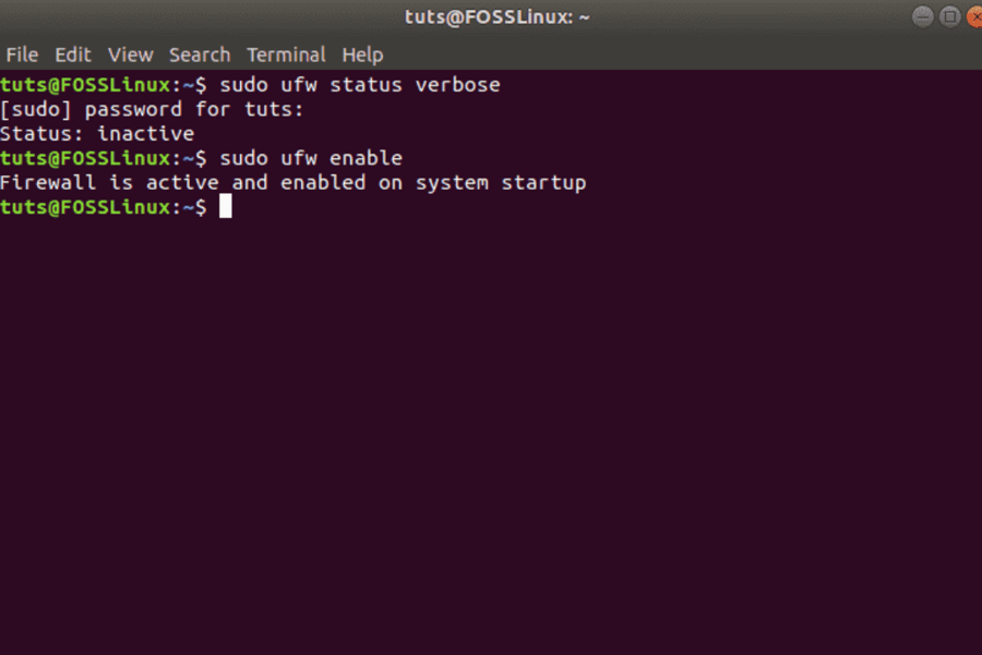 Configure UFW firewall